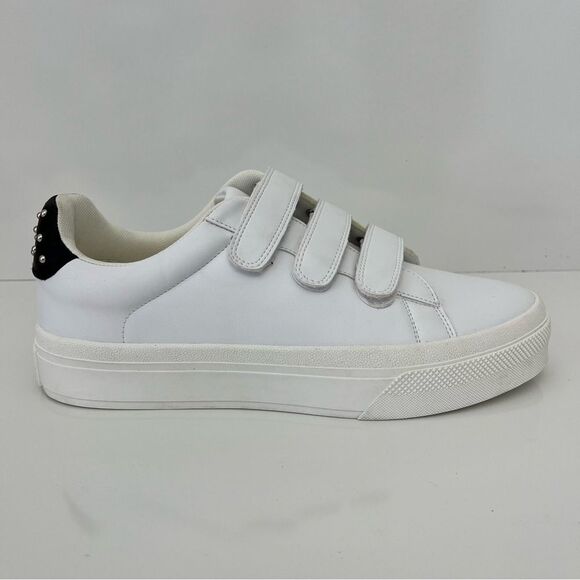 JSLIDES Gennie Studded Platform Sneaker in White Faux Leather Size 10 - Picture 14 of 14